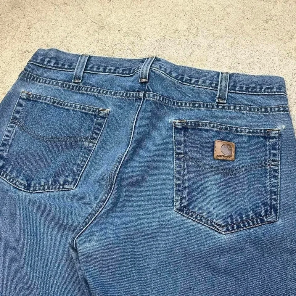Carhartt Blue‎ Wash Relaxed Fit Heavyweight Workwear Denim Jeans Size 36x30